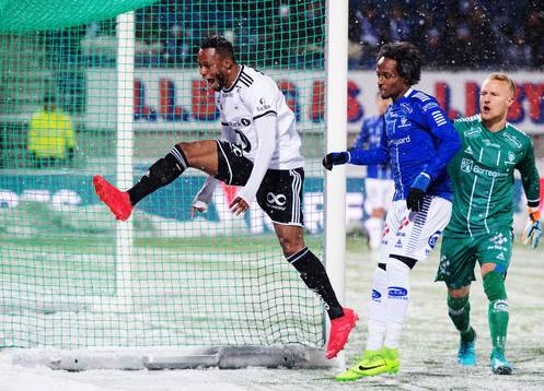 Samuel Adegbenro of Rosenborg reacts