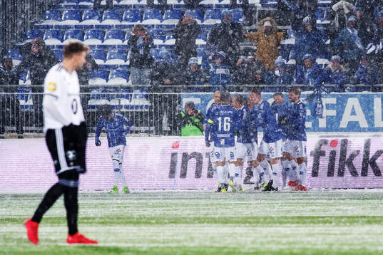 Kristoffer Zachariassen of Sarpsborg 08 celebrates with his