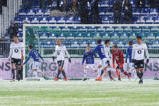 Kristoffer Zachariassen celebrates scoring 1-0