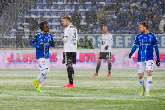 Nicklas Bendtner of Rosenborg looks dejected