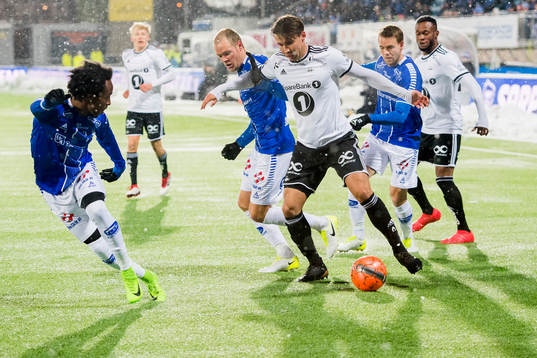 Amin Askar, Matti Lund Nielsen of Sarpsborg 08 and Anders