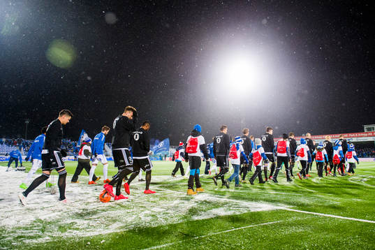The players of Rosenborg entering the field