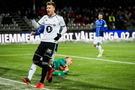 Nicklas Bendtner of Rosenborg reacts