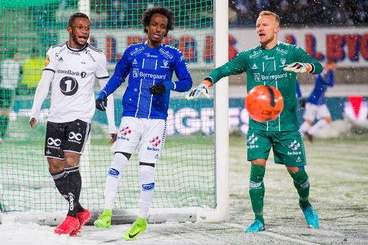 Samuel Adegbenro of Rosenborg, Amin Askar and Goalkeeper
