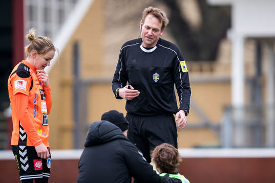 Domare Niklas Andersson i diskussion