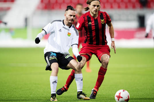 i180311 GAIS Jonas Lindberg och Östersunds Tom Pettersson