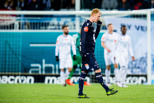 Pål Erik Ulvestad of Kristiansund looks dejected