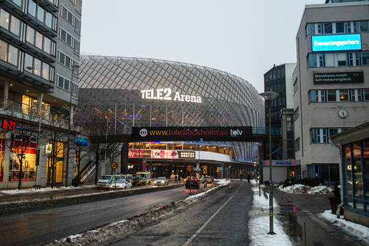 Tele2 Arena före kvartsfinalen i Svenska Cupen mellan