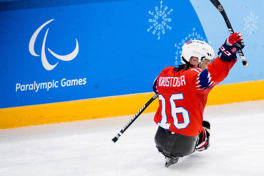 Knut André Nordstoga of Norway celebrates scoring 1-0