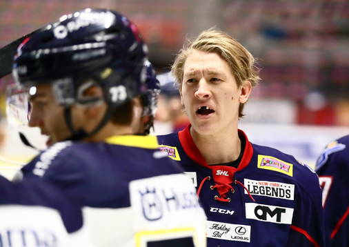 Linköpings Emil Sylvegård bråkar med HV71-spelare