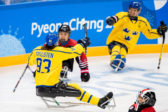 Maximillian Gyllsten of Sweden celebrates scoring 1-0