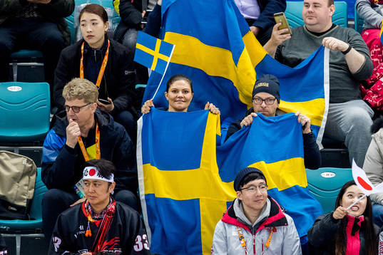 Crown Princess Victoria of Sweden in the stands