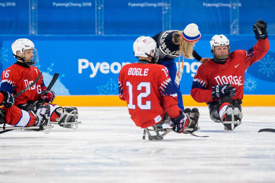 Rolf Einar Pedersen of Norway with an injury