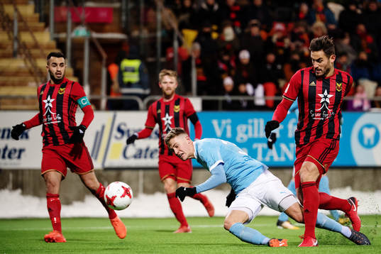 Malmö FFs Mattias Svanberg och Östersunds Sotirios