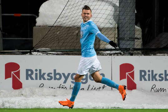 Malmö FFs Arnór Ingvi Traustason jublar