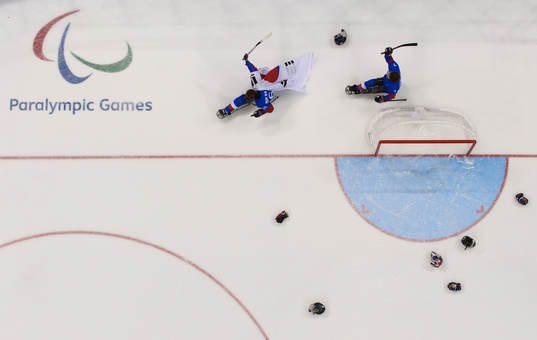 Bläddra bland fler bilder av 2018 Winter Paralympics, Day 8, Ice Hockey, Bronze Medal Game, Korea - Italy