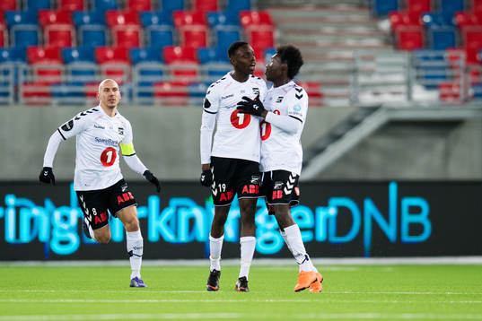 Bilal Njie of Odd celebrates 1-0