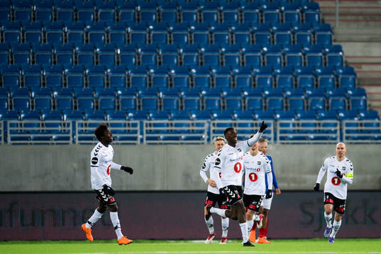 Bilal Njie of Odd celebrates 1-0