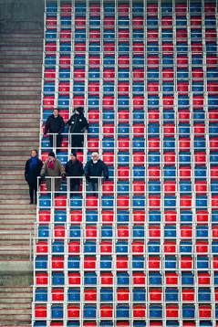 Spectators and empty seats
