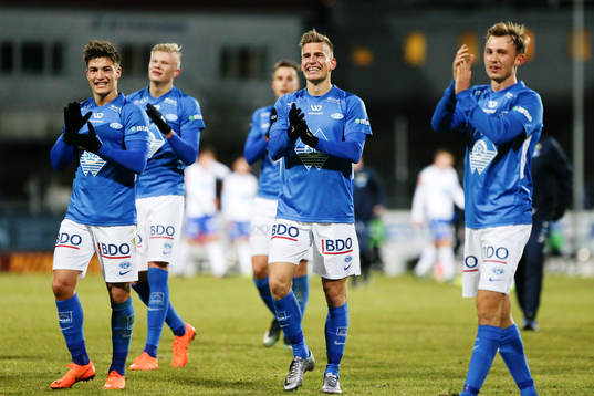 The players of Molde celebrate at the end of the
