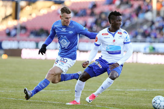 Christoffer Remmer of Molde and Babajide Akintola of