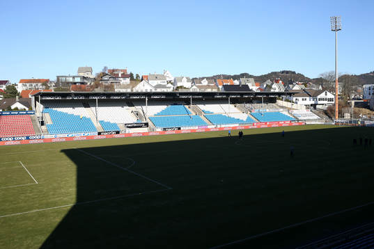 An interior view of Haugesund Stadium