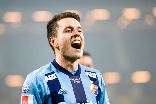 Djurgårdens Kerim Mrabti jublar