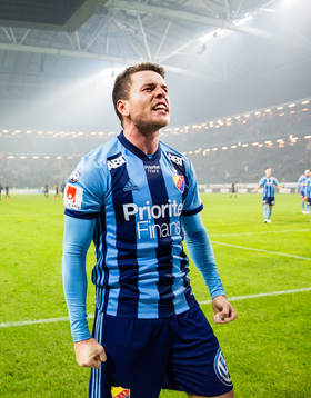 Djurgårdens Kerim Mrabti jublar