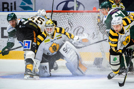 Färjestads Linus Persson, Skellefteås målvakt Joni