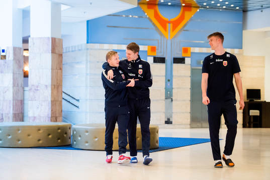 Mats Møller Dæhli, Sigurd Rosted and Kristoffer Ajer of