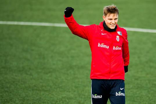 Martin Ødegaard of Norway celebrates