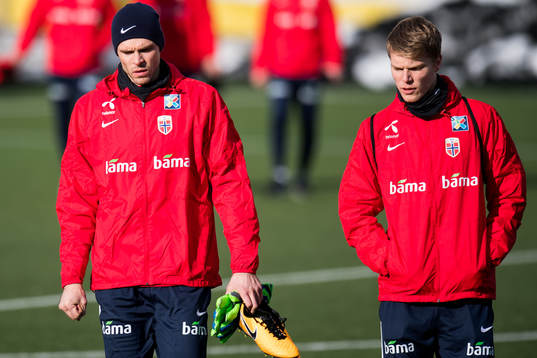 Goalkeeper Rune Almenning Jarstein and Sigurd Rosted of
