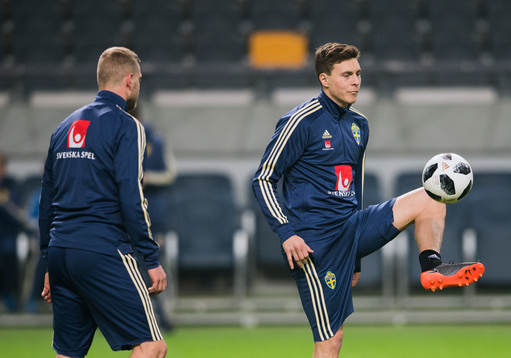 Sveriges Victor Nilsson Lindelöf och John Guidetti