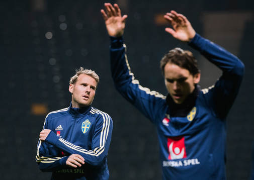 Sveriges Ola Toivonen och Albin Ekdal