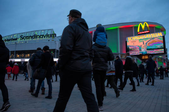 Scandinavium exteriört innan kvartsfinal 1 i SM-slutspelet