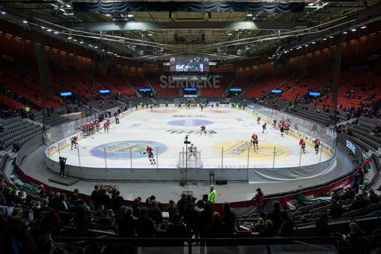 Scandinavium interiört innan kvartsfinal 1 i SM-slutspelet