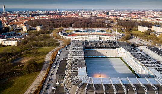 Malmö FFs hemmaarena Stadion och gamla Malmö Stadion