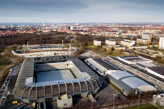 Malmö FFs hemmaarena Stadion och gamla Malmö Stadion