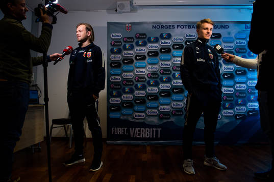 Iver Fossum and Martin Ødegaard of Norway
