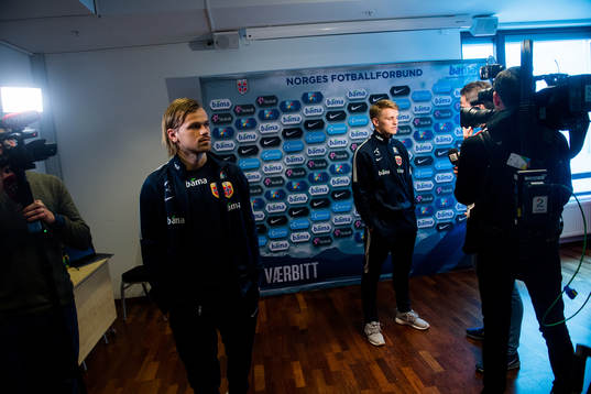 Iver Fossum and Martin Ødegaard of Norway