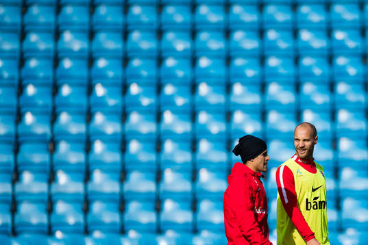 Tarik Elyounoussi and Tore Reginiussen of Norway