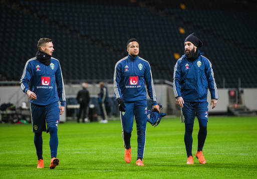 Sveriges Marcus Berg, Martin Olsson och Jimmy Durmaz