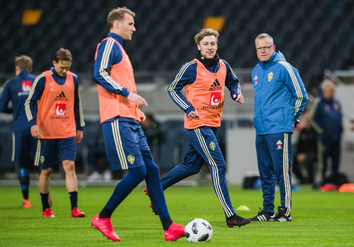 Sveriges Ola Toivonen, Emil Forsberg och förbundskapten