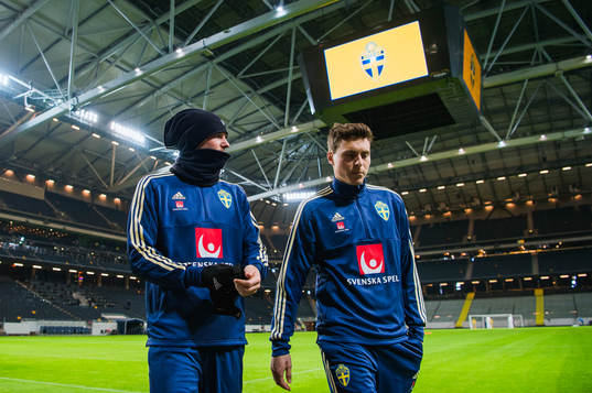 Sveriges Ola Toivonen och Victor Nilsson Lindelöf