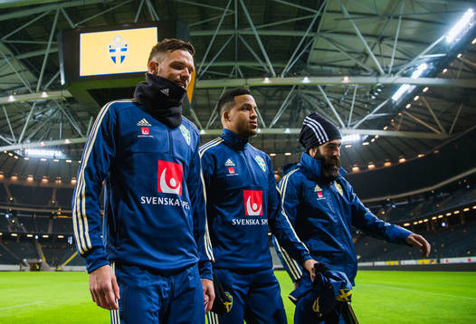 Sveriges Marcus Berg, Martin Olsson och Jimmy Durmaz