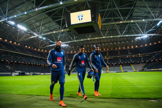 Sveriges Marcus Berg, Martin Olsson och Jimmy Durmaz