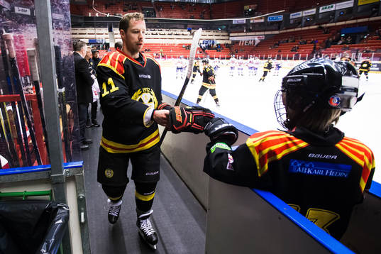 Brynäs Kevin Clark innan kvartsfinal 2 i SM-slutspelet i