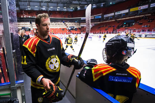 Brynäs Kevin Clark innan kvartsfinal 2 i SM-slutspelet i