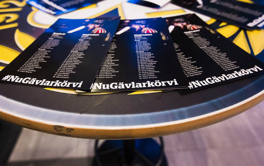Matchprogram med hashtag "NuGävlarKörVi innan kvartsfinal