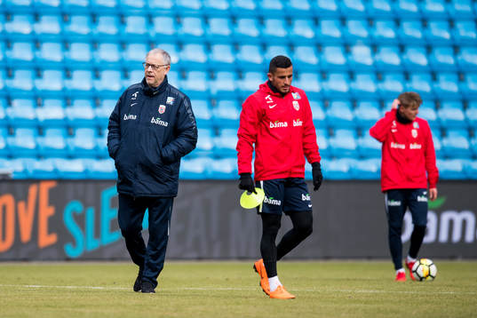 Lars Lagerbäck, head coach of Norway, Omar Elabdellaoui